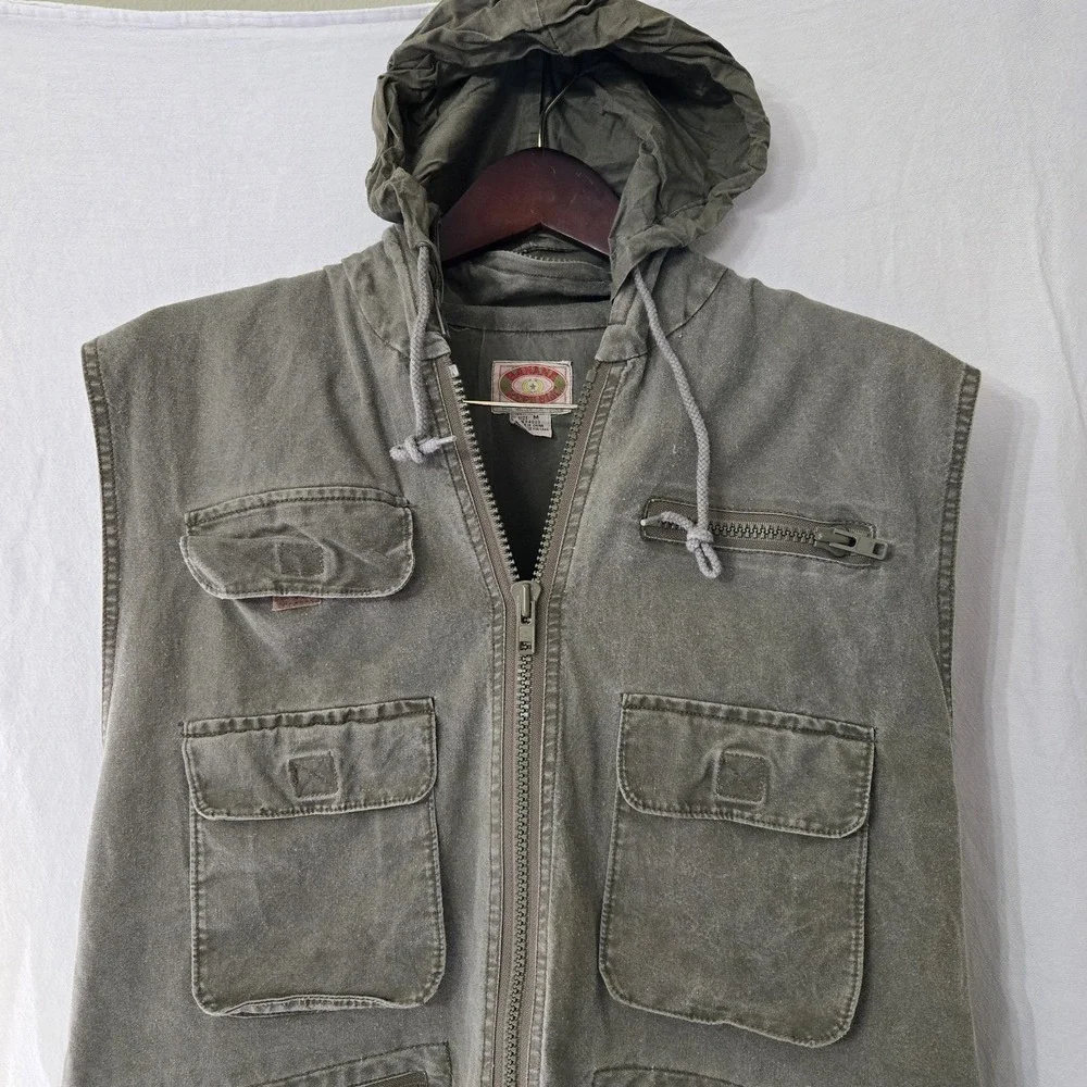 VINTAGE Banana Republic Safari Travel Vest‎ Jacket Mens Medium Military Field